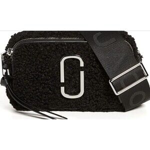 NWT Marc Jacobs The Snapshot Crossbody Camera Bag Black Sherpa Retail $325